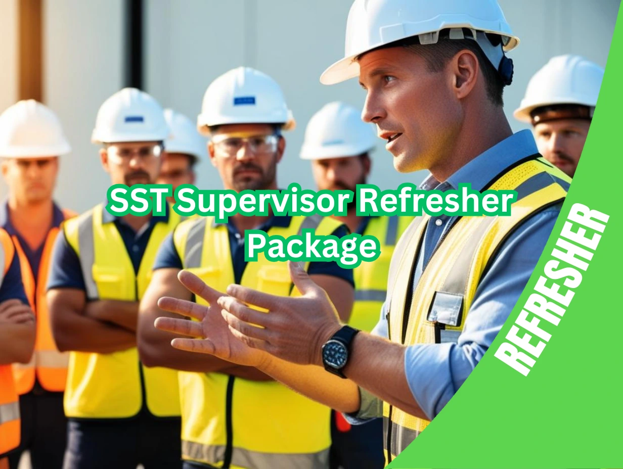 Visual representation of the SST training supervisor refresher package, showcasing educational content aimed at professional development.