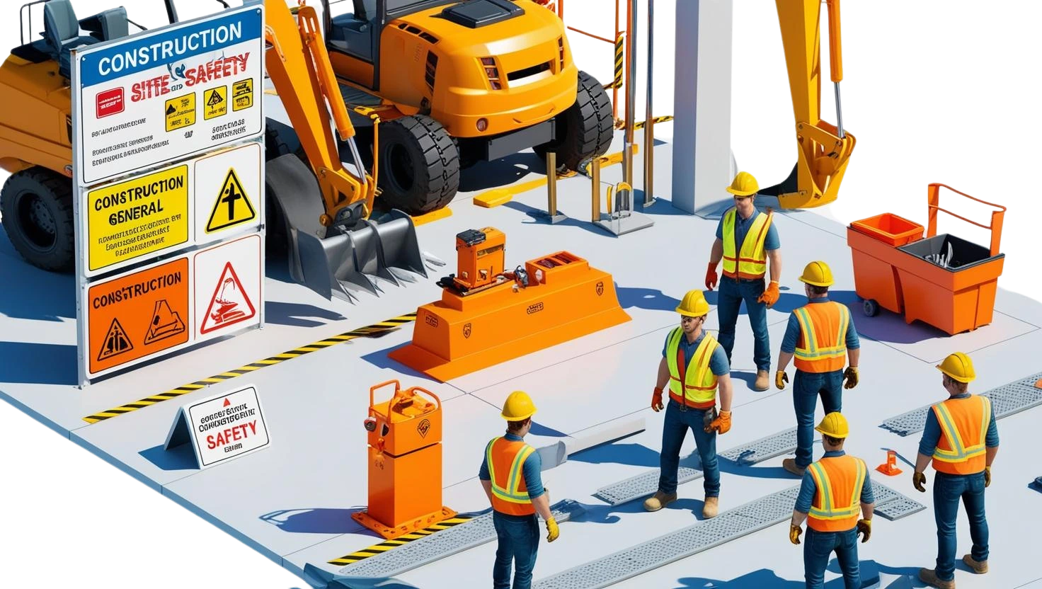 Construction site safety training course graphic